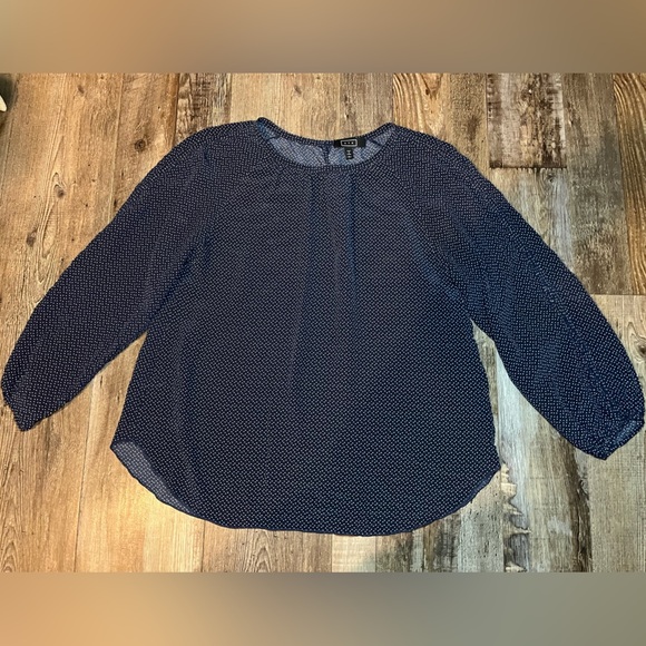 AYR Silk Polka Dot Long Sleeve Blouse Size Medium - Picture 1 of 5